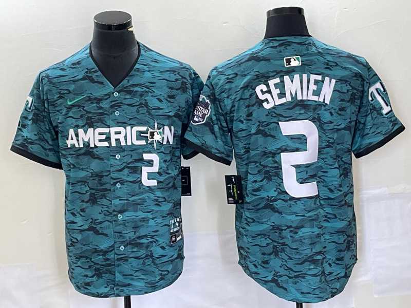 Men%27s Texas Rangers #2 Marcus Semien Teal 2023 All Star Stitched Baseball Jersey->mlb womens jerseys->MLB Jersey